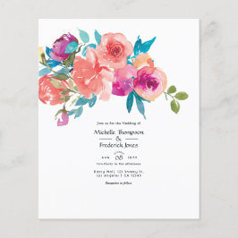 Koraal en Fandango Floral Wedding Flyer