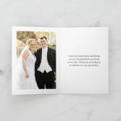 Koraal en Fandango Floral Wedding Foto Bedankkaart (Binnen)