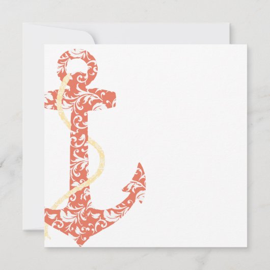 Koraal- en geelanker-strand uitnodiging voor bruil (Achterkant)