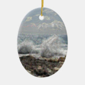 Koraal en golven keramisch ornament (Voorkant)