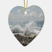 Koraal en golven keramisch ornament (Links)