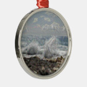 Koraal en golven metalen ornament (Rechts)