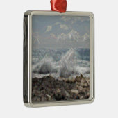 Koraal en golven metalen ornament (Rechts)