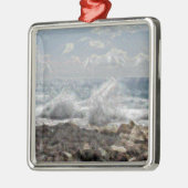 Koraal en golven metalen ornament (Links)