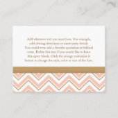 Koraal en goud Chevron Receptie Enclosure Kaarten (Achterkant)