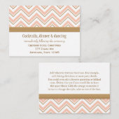 Koraal en goud Chevron Receptie Enclosure Kaarten (Voorkant / Achterkant)