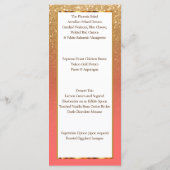Koraal en Goud Glitter Menu (Achterkant)