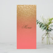 Koraal en Goud Glitter Menu (Staand voorkant)