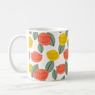 Koraal en goudbloemen Koffiekoffie-Mok Koffiemok