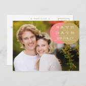 Koraal- en goudcirkels redden het Date Briefkaart (Voorkant / Achterkant)