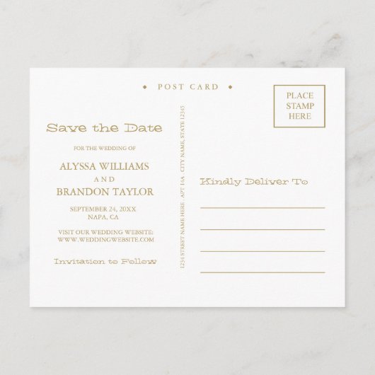 Koraal- en goudcirkels redden het Date Briefkaart (Achterkant)