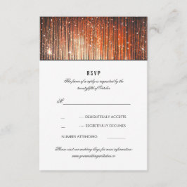 Koraal en Gouden Bruiloft String Lights RSVP Kaartje