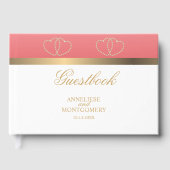 Koraal en gouden harten gastenboek (Voorkant)