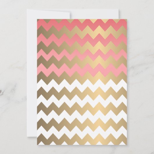 Koraal en gouden harten - Uitnodiging (Achterkant)