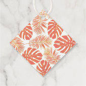 Koraal en gouden tropische bladeren bruiloft Dank Bedankjes Labels (Achterkant)