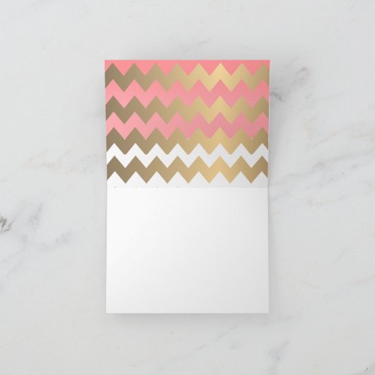 Koraal en goudharten - Hartelijk dank Bedankkaart (Binnen)