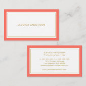 Koraal en goudlegant visitekaartje (Voorkant / Achterkant)