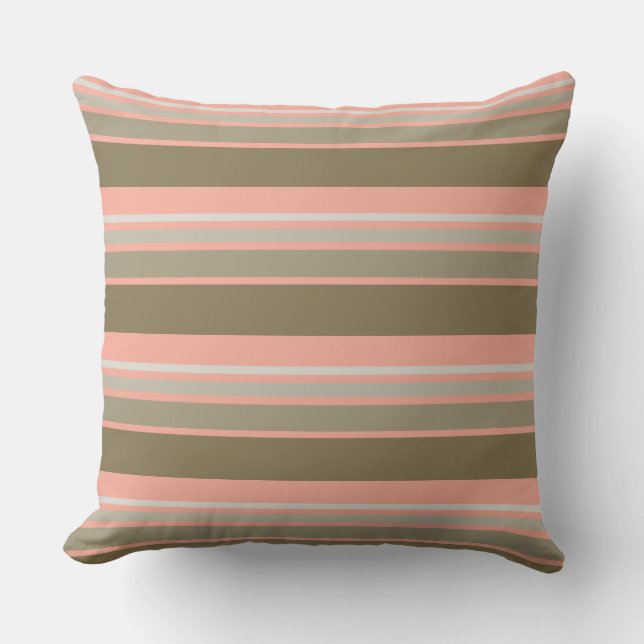 Koraal en goudstreep kussen (Voorkant)