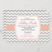 Koraal en Gray Chevron Kaart (Voorkant / Achterkant)