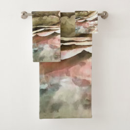 Koraal en grijs artistiek Romantisch Roos Bad Handdoek