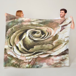 Koraal en grijs artistiek Romantisch Roos Fleece Deken
