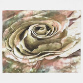 Koraal en grijs artistiek Romantisch Roos Fleece Deken (Voorkant (Horizontaal))