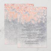 Koraal en grijs Confetti bruiloft informatie Informatiekaartje (Voorkant / Achterkant)