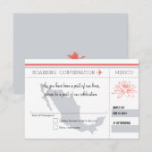 Koraal en Grijs RSVP Instapkaart NAAR MEXICO (Voorkant / Achterkant)