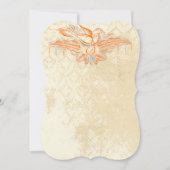 Koraal en grijs Vlaams Vogelhuwelijk uitnodigen Kaart (Voorkant)