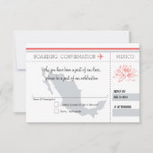 Koraal- en grijze RSVP-instapkaart voor MEXICO RSVP Kaartje (Voorkant)