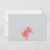 Koraal- en grijze RSVP-instapkaart voor MEXICO RSVP Kaartje (Achterkant)