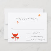 Koraal- en grijze wilde-bloemenweduwen RSVP (Voorkant)