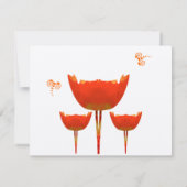 Koraal- en grijze wilde-bloemenweduwen RSVP (Achterkant)