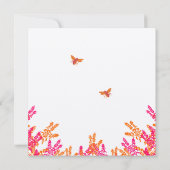 Koraal- en grijze wilde bloemenweduwen save the date (Achterkant)