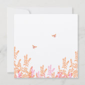 Koraal- en grijze wilde bloemenweduwen save the date (Achterkant)