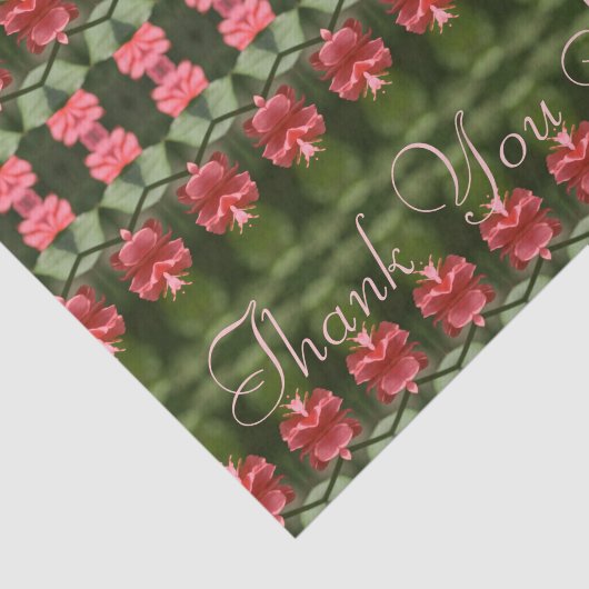 Koraal en groen gepatterd tissuepapier (Detail)