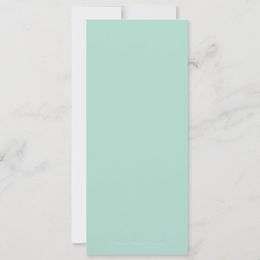 Koraal en groene Floral, lange bruiloft Kaart (Achterkant)