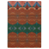 Koraal en groene Ikat Klembord (Achterkant)