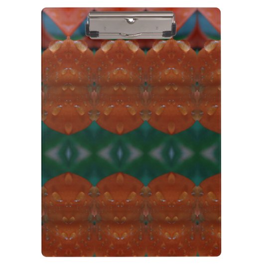 Koraal en groene Ikat Klembord (Voorkant)