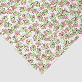 Koraal en groene vlinders tissuepapier (Detail)