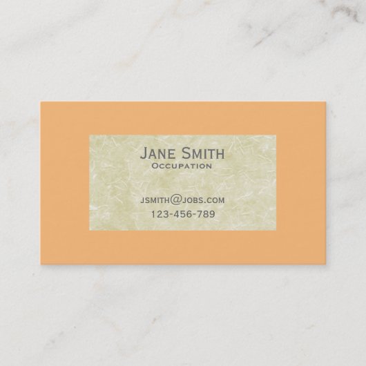 Koraal en handgemaakt papier, stijlvol visitekaartje (Voorkant)