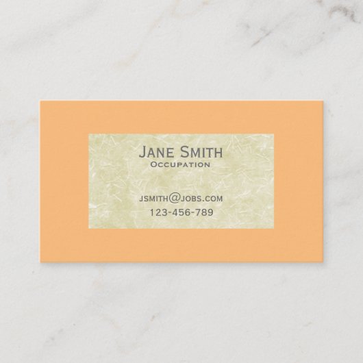 Koraal en handgemaakt papier, stijlvol visitekaartje (Voorkant)