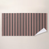 Koraal en houtskool met vijf strippen badhanddoek (Badhanddoek)