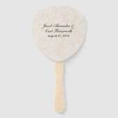 Koraal en Ivoor Bloemen Huwelijk Programma Handwaaier (Achterkant)