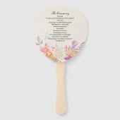 Koraal en Ivoor Bloemen Huwelijk Programma Handwaaier (Voorkant)