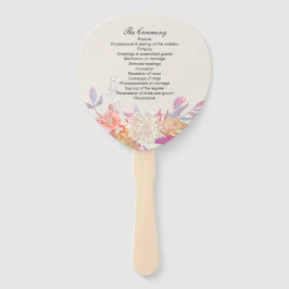 Koraal en Ivoor Bloemen Huwelijk Programma Handwaaier