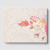 Koraal en Ivoor Bloemige Bruiloft Gastenboek (Achterkant)