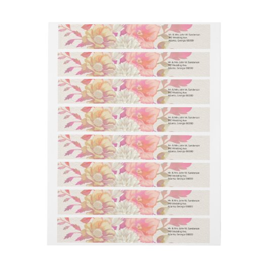 Koraal- en Ivory-Floral Wedding (Vel)