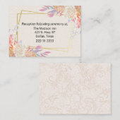 Koraal- en Ivory-Floral Wedding Informatiekaartje (Voorkant / Achterkant)