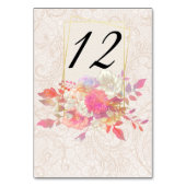 Koraal- en Ivory-Floral Wedding Kaart (Achterkant)